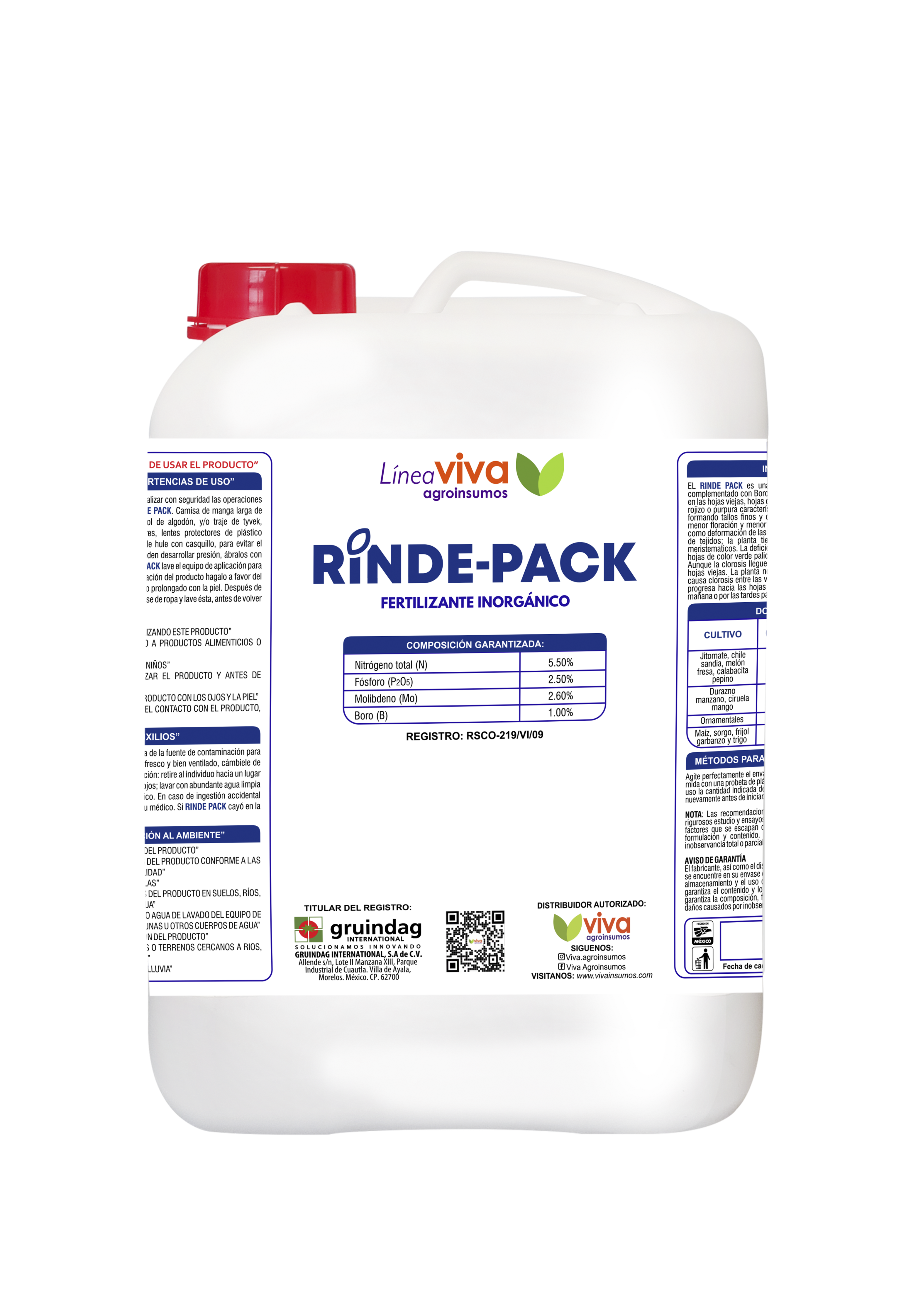 VIVA AGROINSUMOS Montajes botes oct 2024 RINDE PACK 5 litros